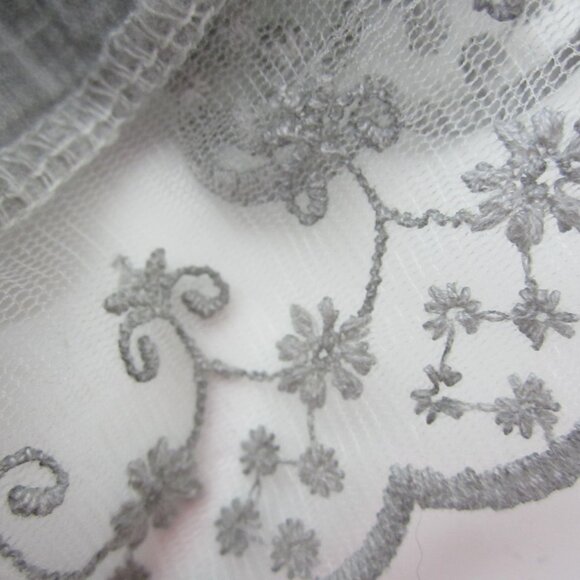 Unbranded Womens Small Washed Gray Flare Layered Skirt Lace Ruffle Bohemian - Picture 6 of 10